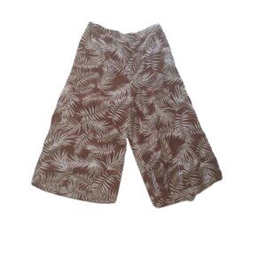 Printed Wide Capris - Rust and White - Size 40 Euro (10 US)